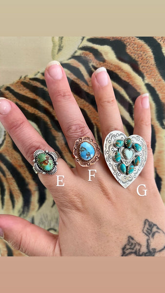 Turquoise Sterling Silver Adjustable Rings