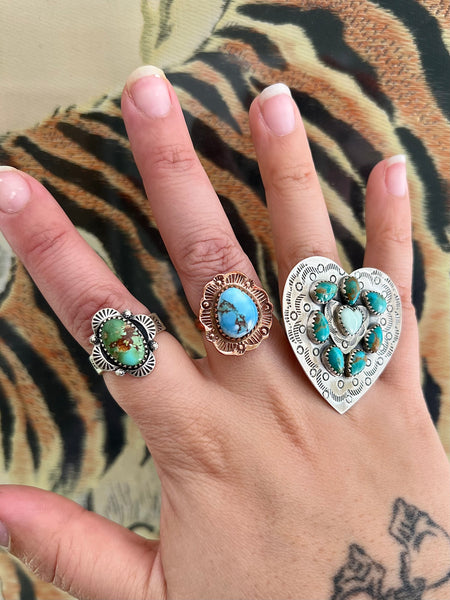 Turquoise Sterling Silver Adjustable Rings