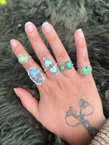 Turquoise Sterling Silver Adjustable Rings