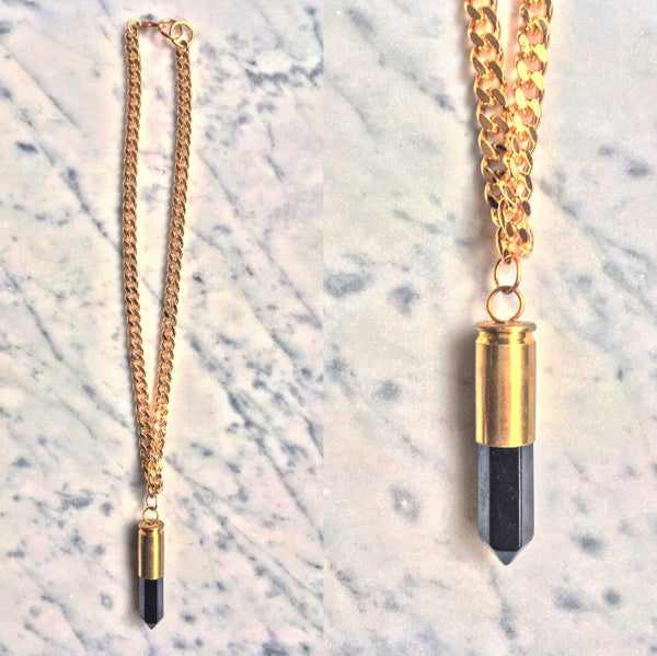 Bullet Curbed Chain Necklace