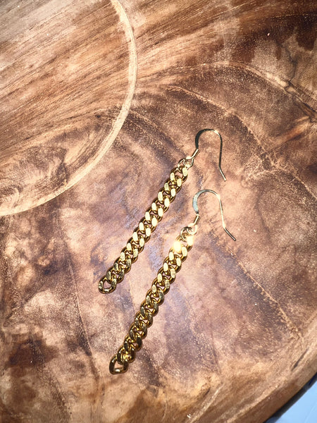 Curbed Chain Gold Filled Earrings