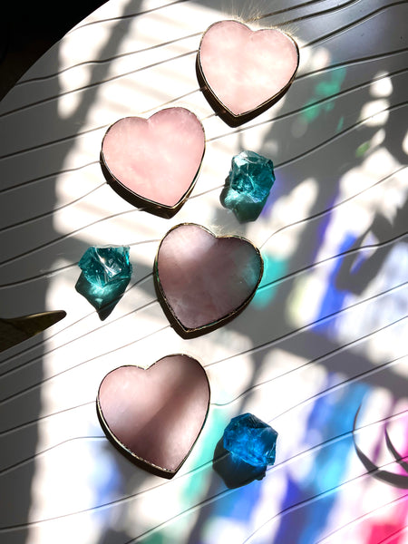 Rose Quartz Heart Coasters