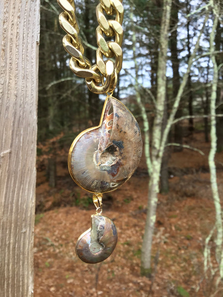 Ammonite Mega Chain Magnet Clasp Necklace